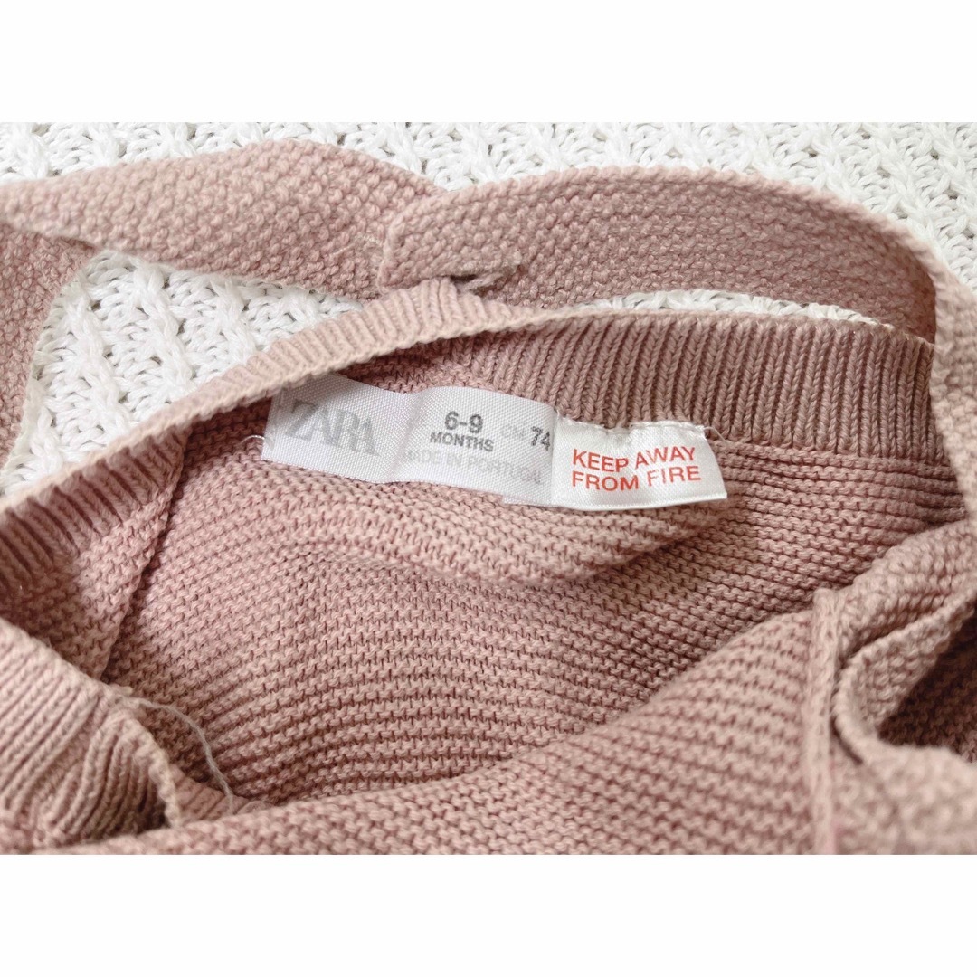 ZARA KIDS(ザラキッズ)のZARA ケーブルニットオーバーオール　ザラ　キッズ　kids キッズ/ベビー/マタニティのベビー服(~85cm)(ロンパース)の商品写真