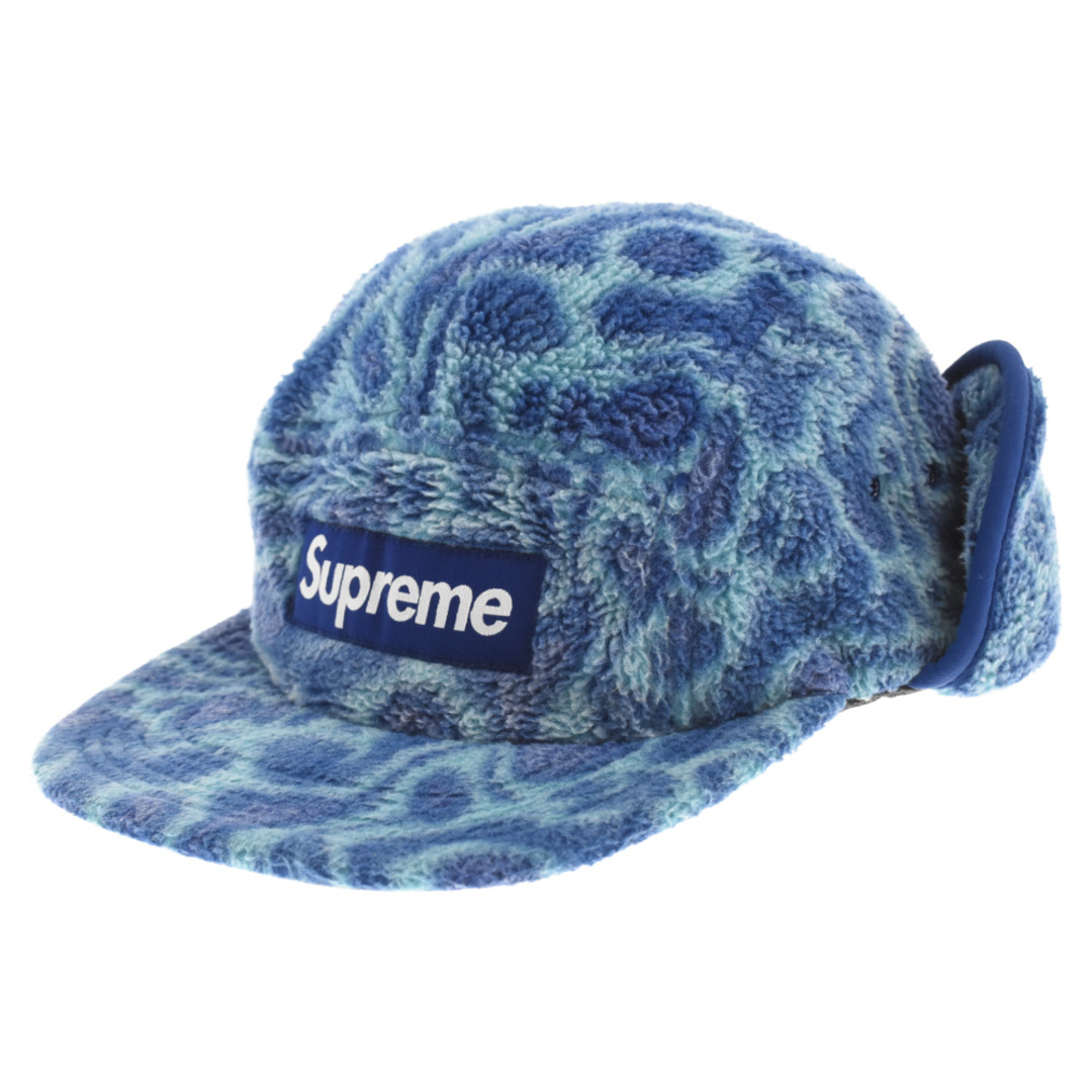 SUPREME シュプリーム 17AW BOX LOGO Polar Fleece Earflap Camp Cap ポーラーフリース イヤーフラップキャンプキャップ M/L ブルーメンズ