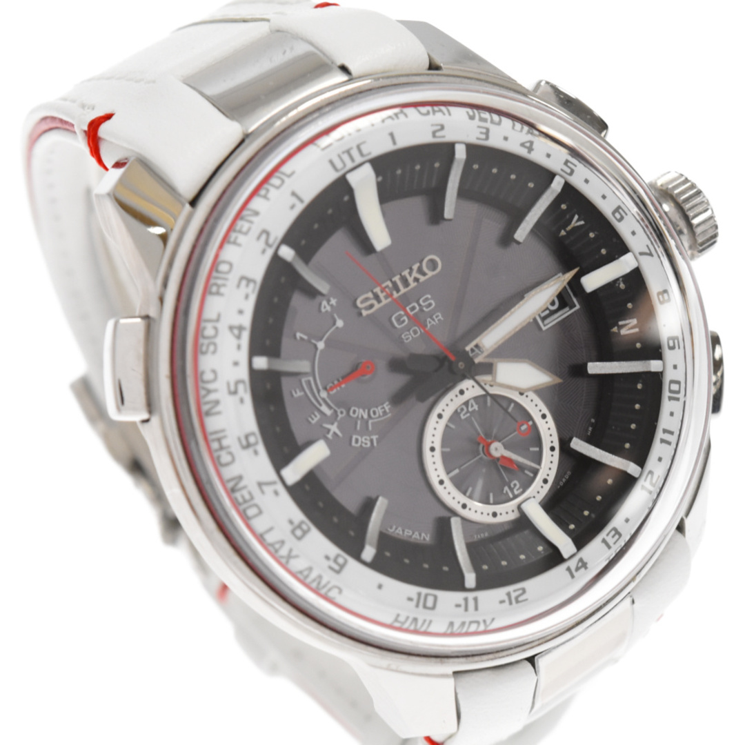 SEIKO セイコー 1500本限定 ASTRON アストロン リミテッドモデル ソーラー電波 デイト アナログウォッチ 黒文字盤 腕時計 ホワイト  7X52-0AM0