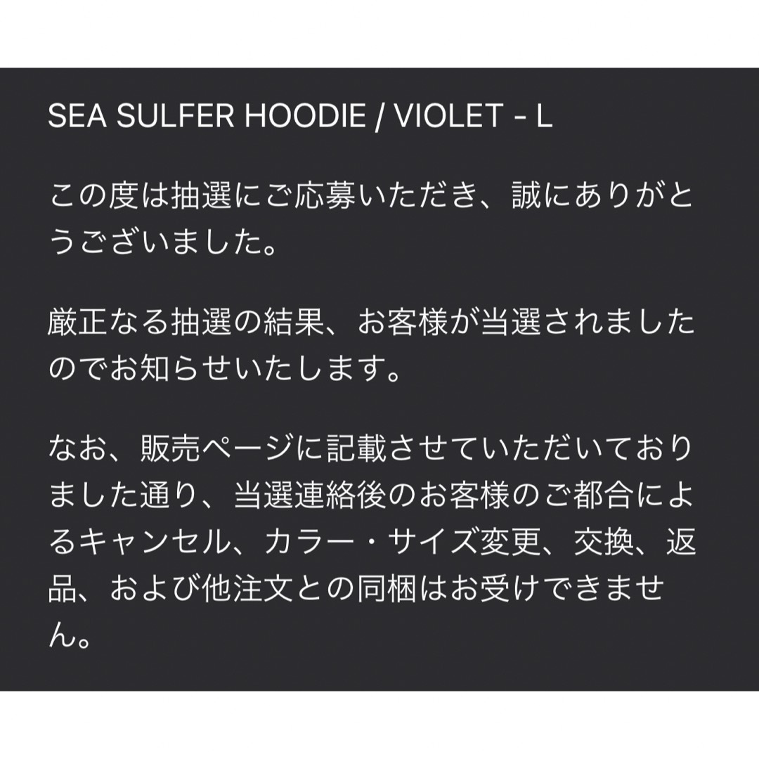 【新品】WIND AND SEA Sulfer Hoodie  L バイオレット