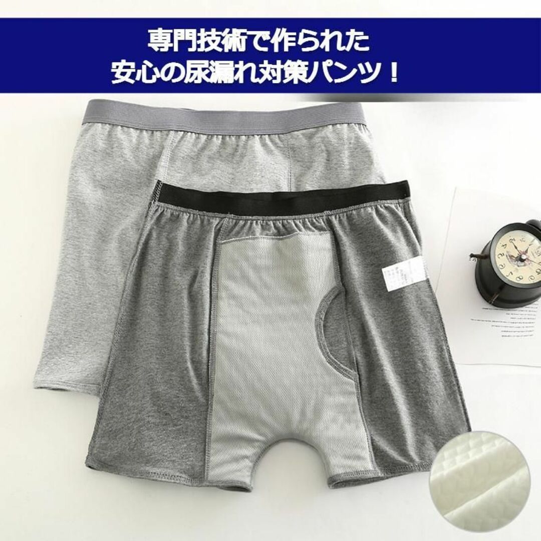 尿漏れパンツ 200cc失禁パンツ介護チョイ漏れ軽失禁尿モレメンズ XL 79安 メンズのアンダーウェア(ボクサーパンツ)の商品写真