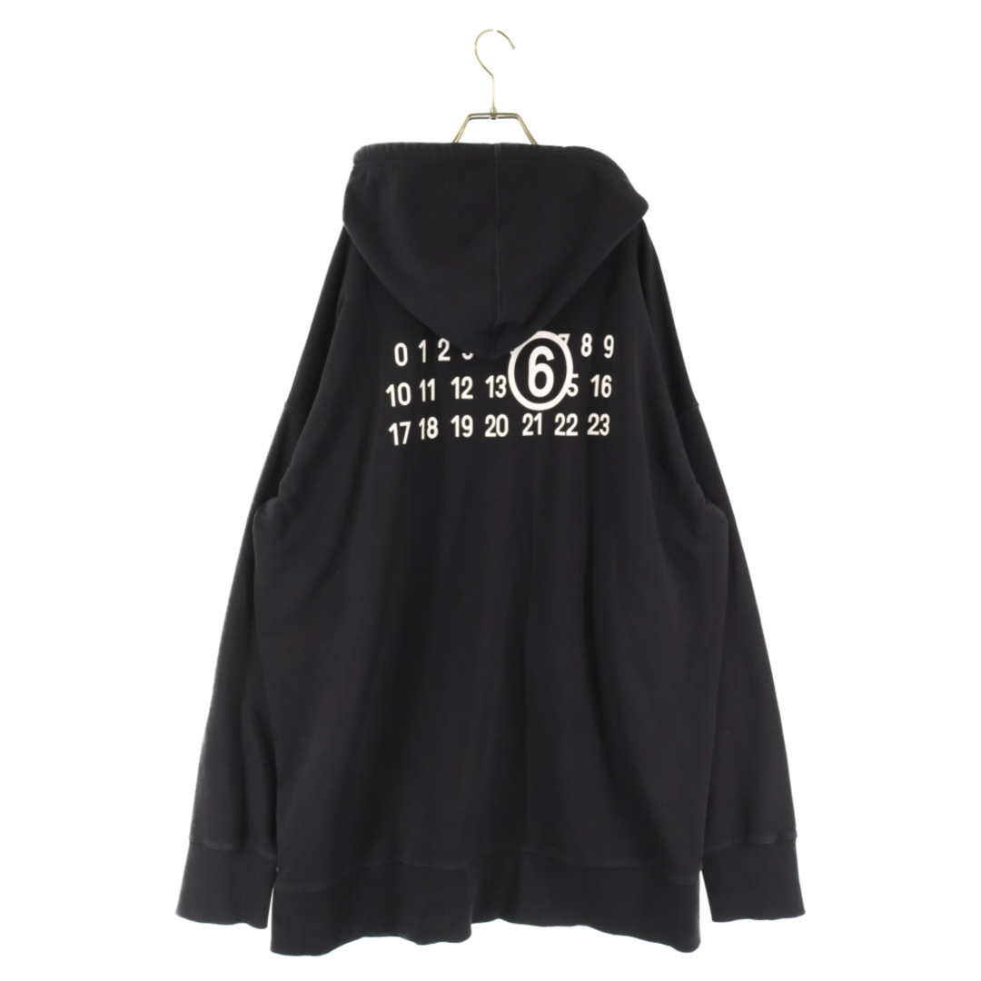 MM6 Maison Margiela エムエムシックスメゾンマルジェラ 23SS OVERSIZED 6 LOGO HOODIE SWEATSHIRT S62GU0104 オーバーサイズ 6ロゴ フーディー ジップアップパーカー ブラック