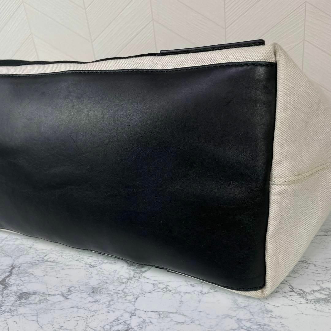 BALENCIAGA ネイビーカバス M トート バッグ キャンバス 白黒 正規