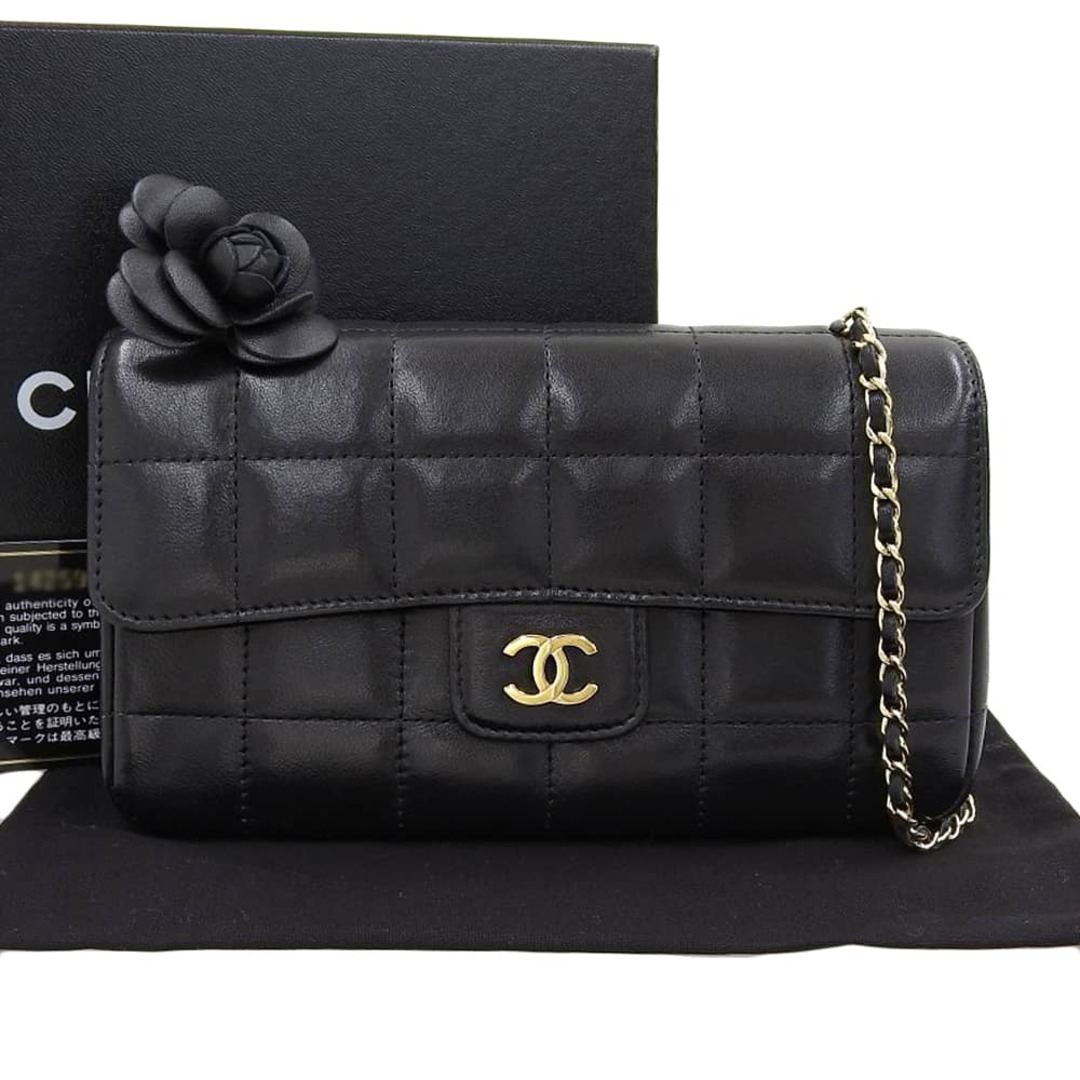 CHANEL チョコバー カメリア チェーン ショルダー バッグ A16780