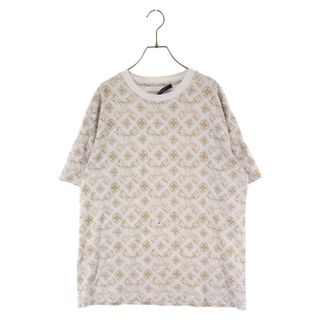 美品 ルイ・ヴィトン 19AW パデッド エンブロイダリー 半袖Ｔシャツ メンズ グレー S LVロゴ刺繍 コットン LOUIS VUITTON