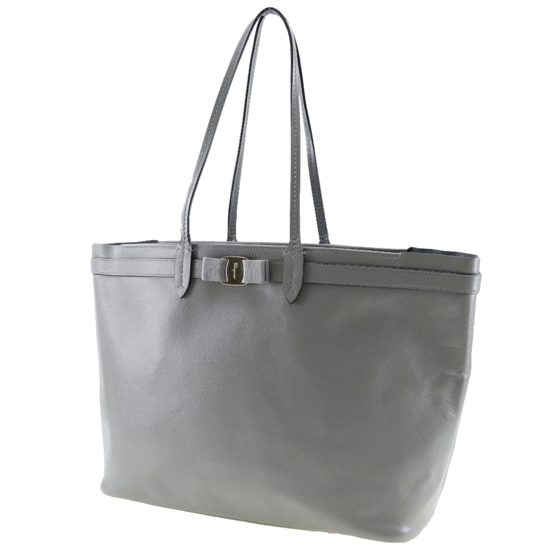 【Salvatore Ferragamo】サルヴァトーレフェラガモ ヴァラリボン カーフ グレー レディース トートバッグ 1