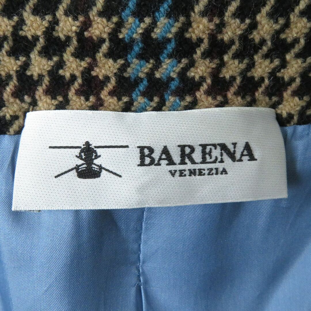 BARENA(バレナ)の極美品△正規品 BARENA バレナ レディース グレンチェック柄 千鳥格子柄 ウールロングコート ブラウン系 38 イタリア製 オシャレ♪　e02-st30210-17 レディースのジャケット/アウター(その他)の商品写真