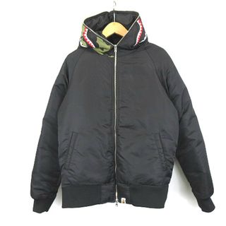 A BATHING APE - A BATHING APE シャーク ダウンジャケット 黒 Sの通販