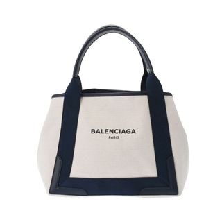 BALENCIAGA バレンシアガ NAVY スモール カバス ハンドバッグ ベージュ レディース  T8070866