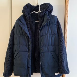 ギャップキッズ(GAP Kids)のお値下げ中❗️取り外し可能2枚組　ギャップキッズ　160 紺色(ジャケット/上着)