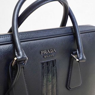 Prada プラダ メンズバッグ サフィアーノ/クロコダイル ブリーフケース