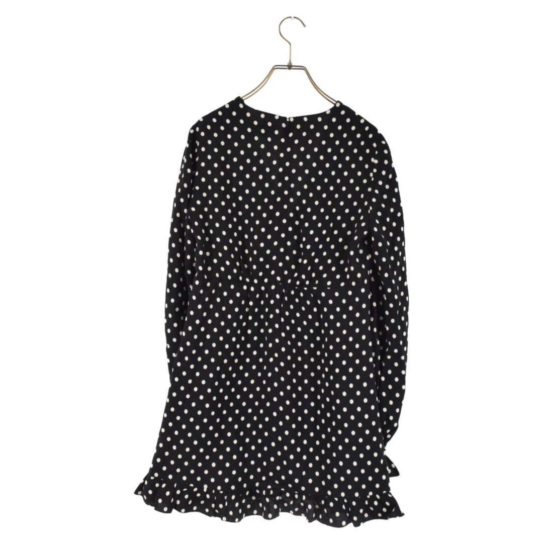 SAINT LAURENT PARIS サンローランパリ Polka Dots Short Dress ポルカドット ショートドレス 長袖ミニワンピース ブラック/ホワイト レディース 682087 Y3E09