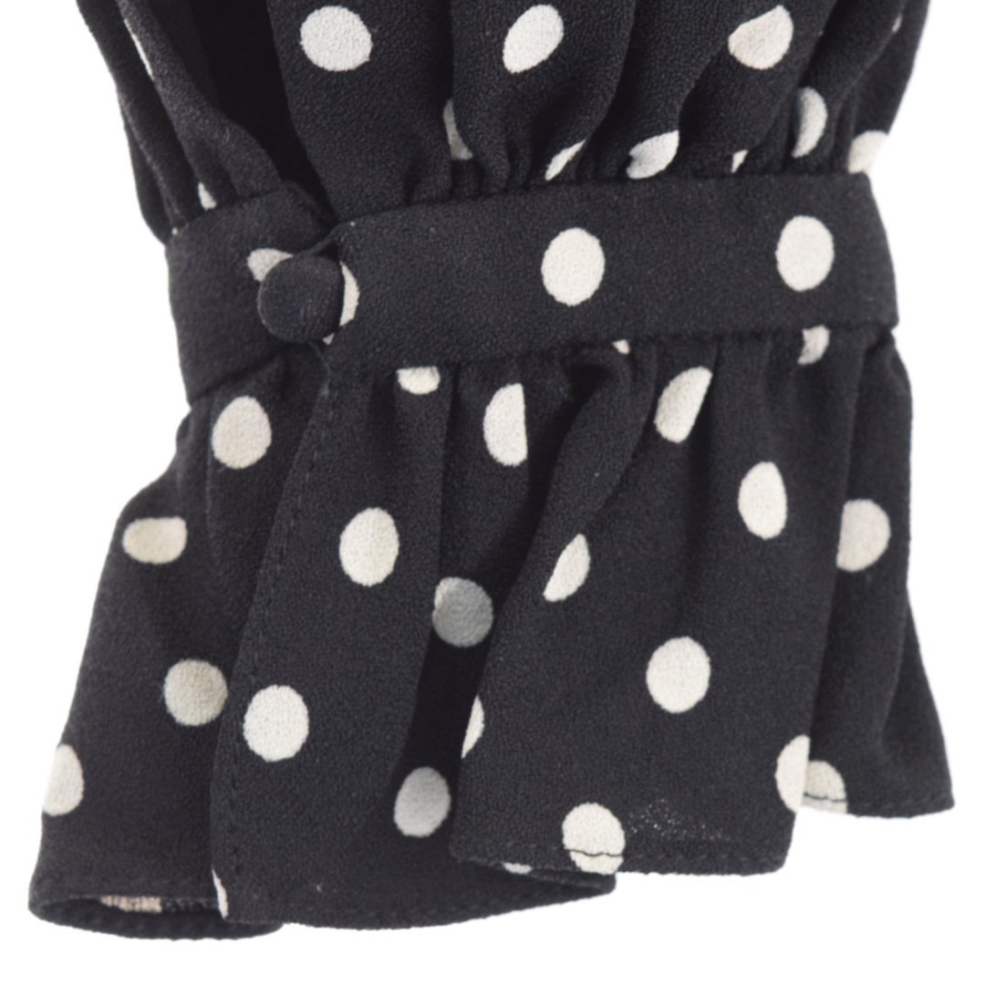 SAINT LAURENT PARIS サンローランパリ Polka Dots Short Dress ポルカドット ショートドレス 長袖ミニワンピース ブラック/ホワイト レディース 682087 Y3E09