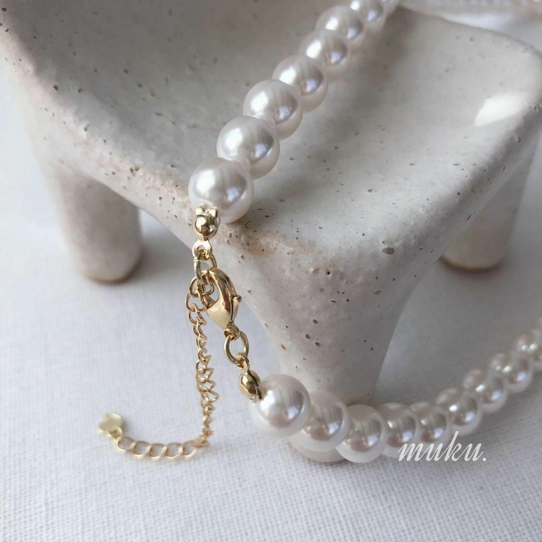 ♡8㎜ パールネックレス♡上品 フォーマル 14K ゴールド 19-002の通販