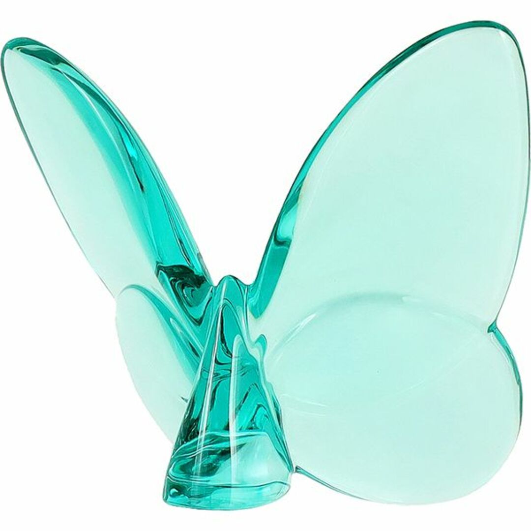 バカラ オブジェ ガラス ターコイズ ライトブルー チョウチョ 蝶々 置物 インテリア 1165