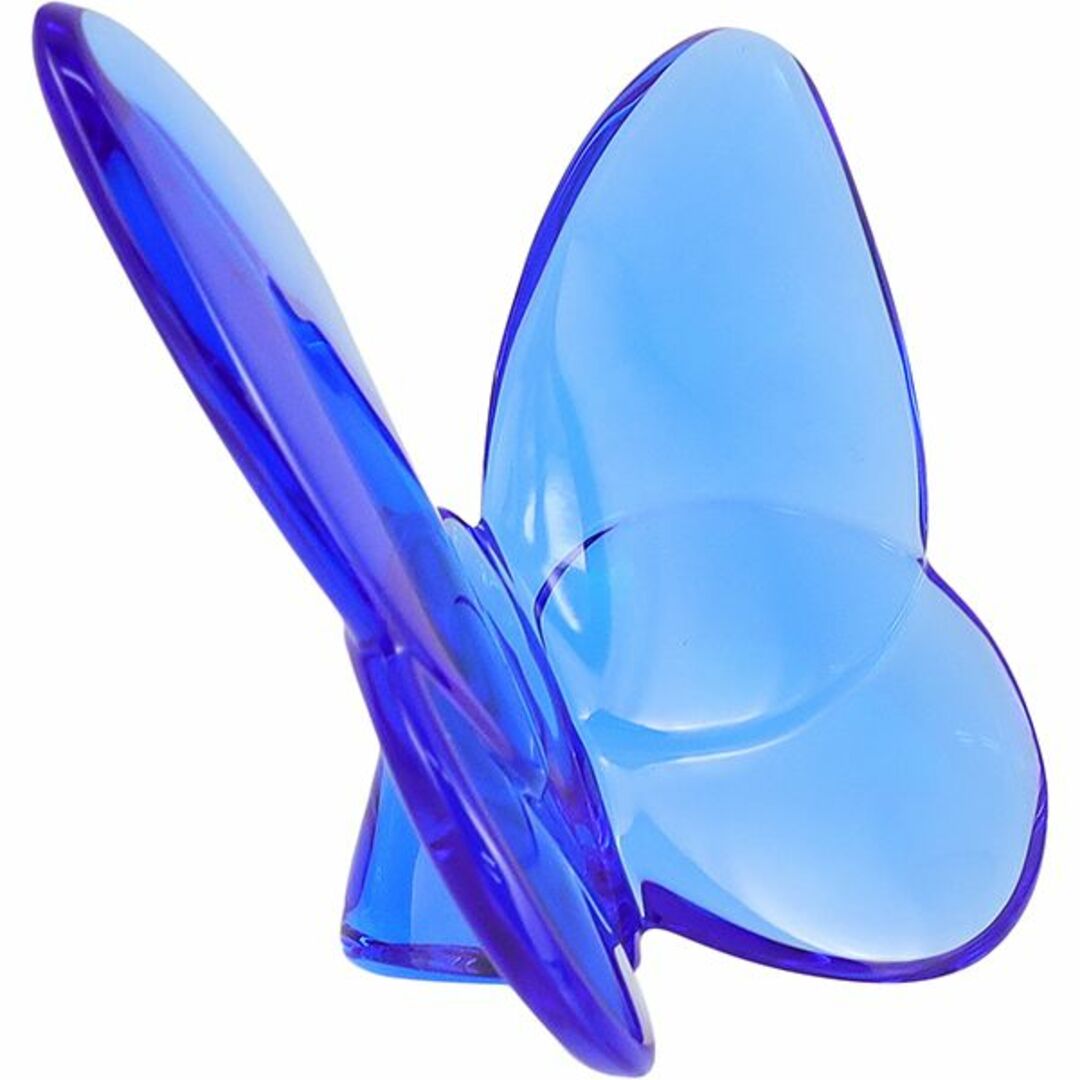 バカラ オブジェ ガラス サファイア ブルー チョウチョ 蝶々 置物 インテリア 1165 1