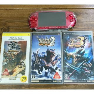 プレイステーションポータブル(PlayStation Portable)のSONY PlayStationPortable PSP-3000レッド　おまけ(携帯用ゲーム機本体)