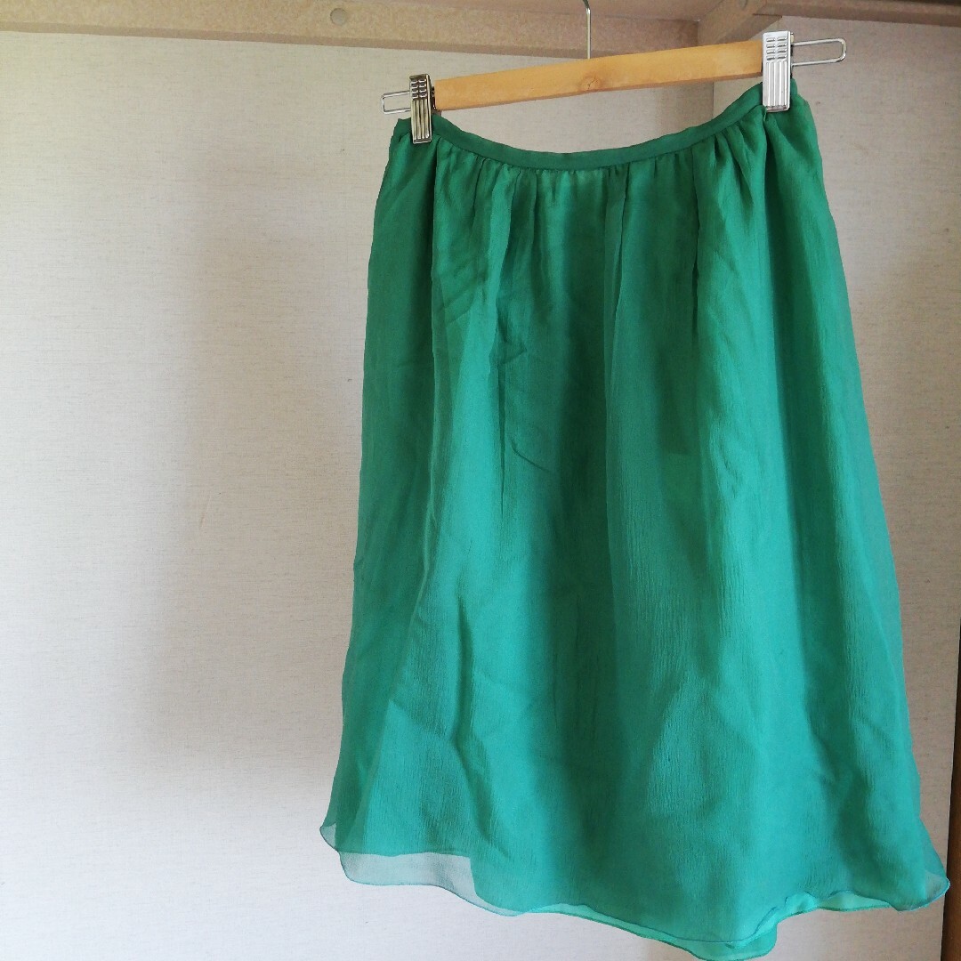 ☆スピックアンドスパン☆　シルク　スカート　緑　グリーン　チュールスカート | フリマアプリ ラクマ