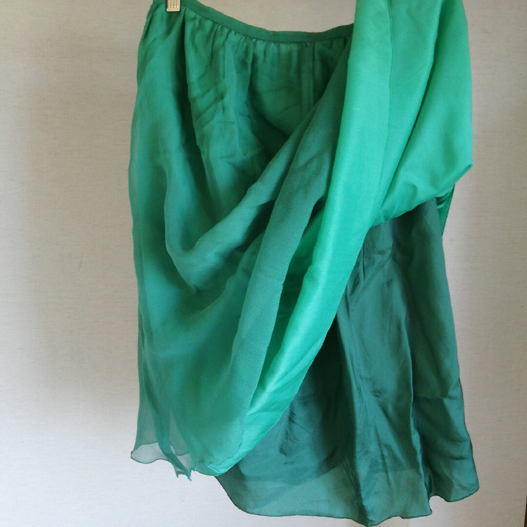 ☆スピックアンドスパン☆　シルク　スカート　緑　グリーン　チュールスカート
