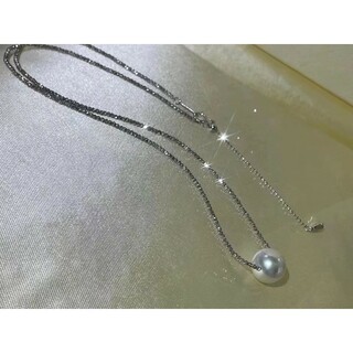 【高級】南洋白蝶真珠　一粒ネックレスk18(ネックレス)