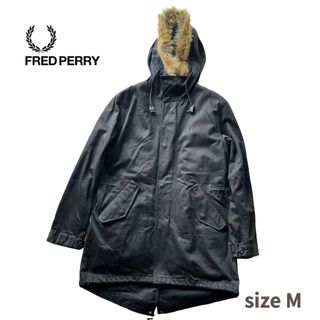 美品 FRED PERRY フレッドペリー モッズコート ファーコート M-