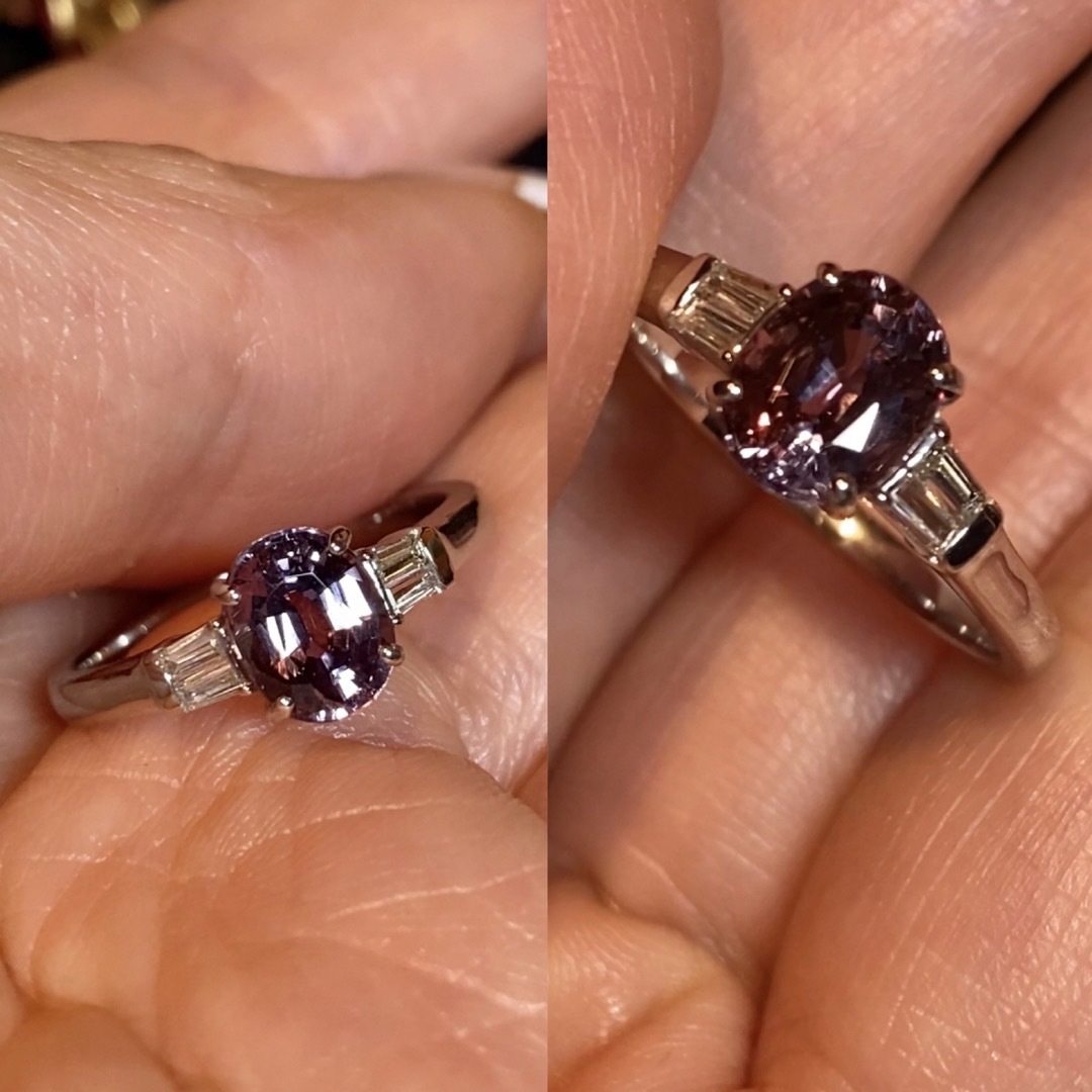 上質✨美しいカラーチェンジガーネットダイヤモンドリング Total1.655ct レディースのアクセサリー(リング(指輪))の商品写真