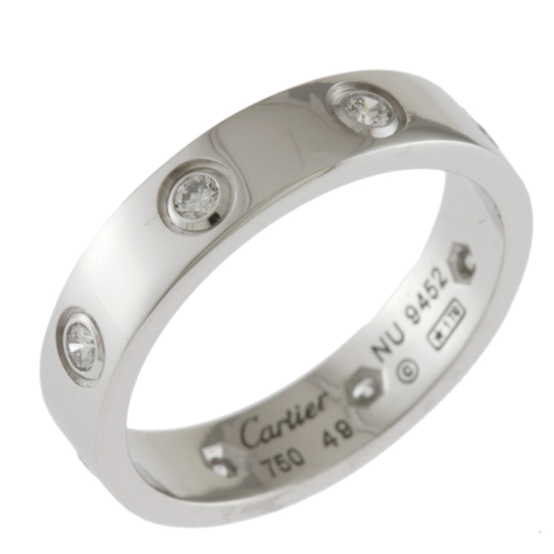 カルティエ  ミニラブ フルダイヤモンド リング 指輪 9号 18金 K18ホワイトゴールド ダイヤモンド レディース CARTIER