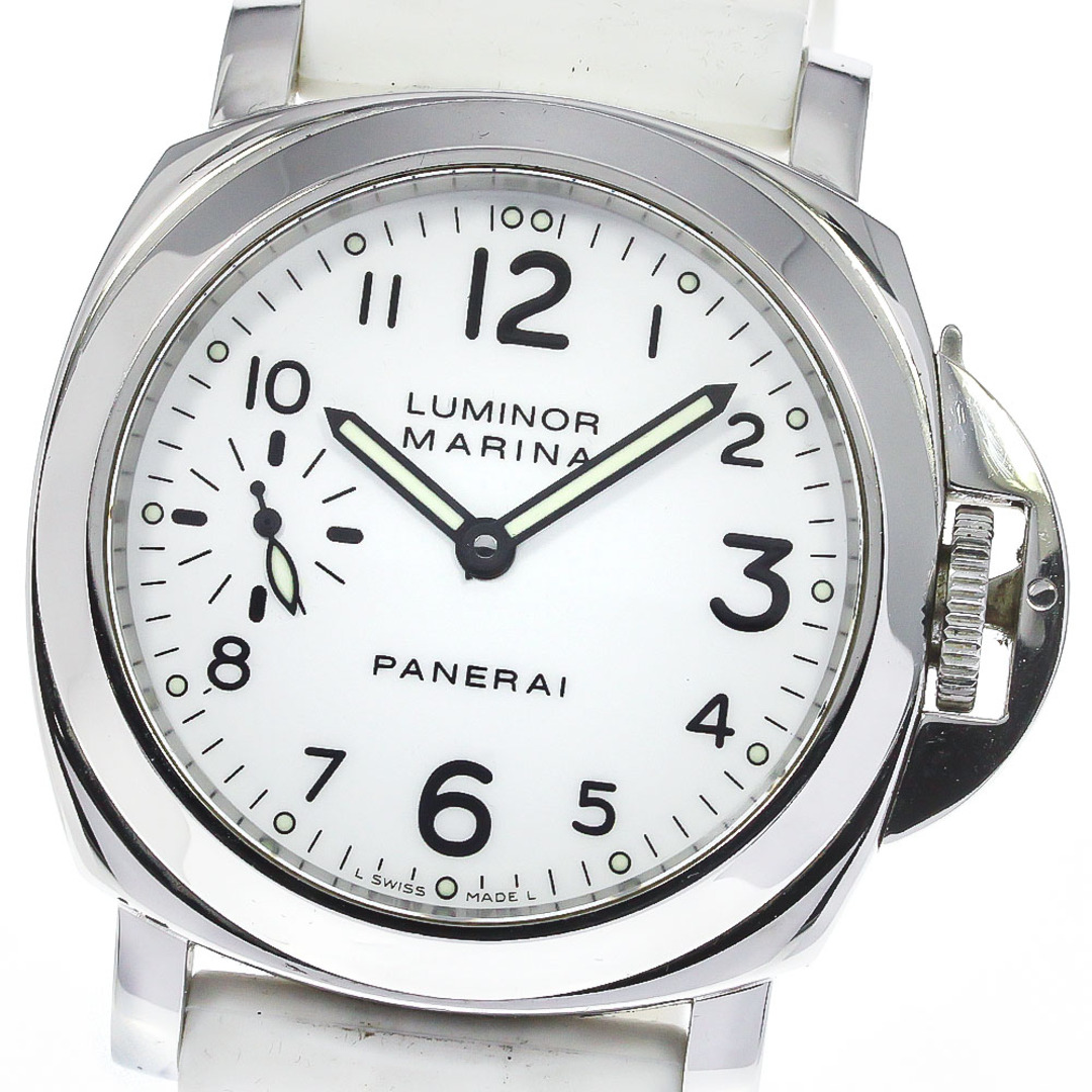 【レビューで送料無料】 PANERAI パネライ PAM00113 箱付き_776504 メンズ 手巻き スモールセコンド ルミノールマリーナ 腕時計(アナログ)