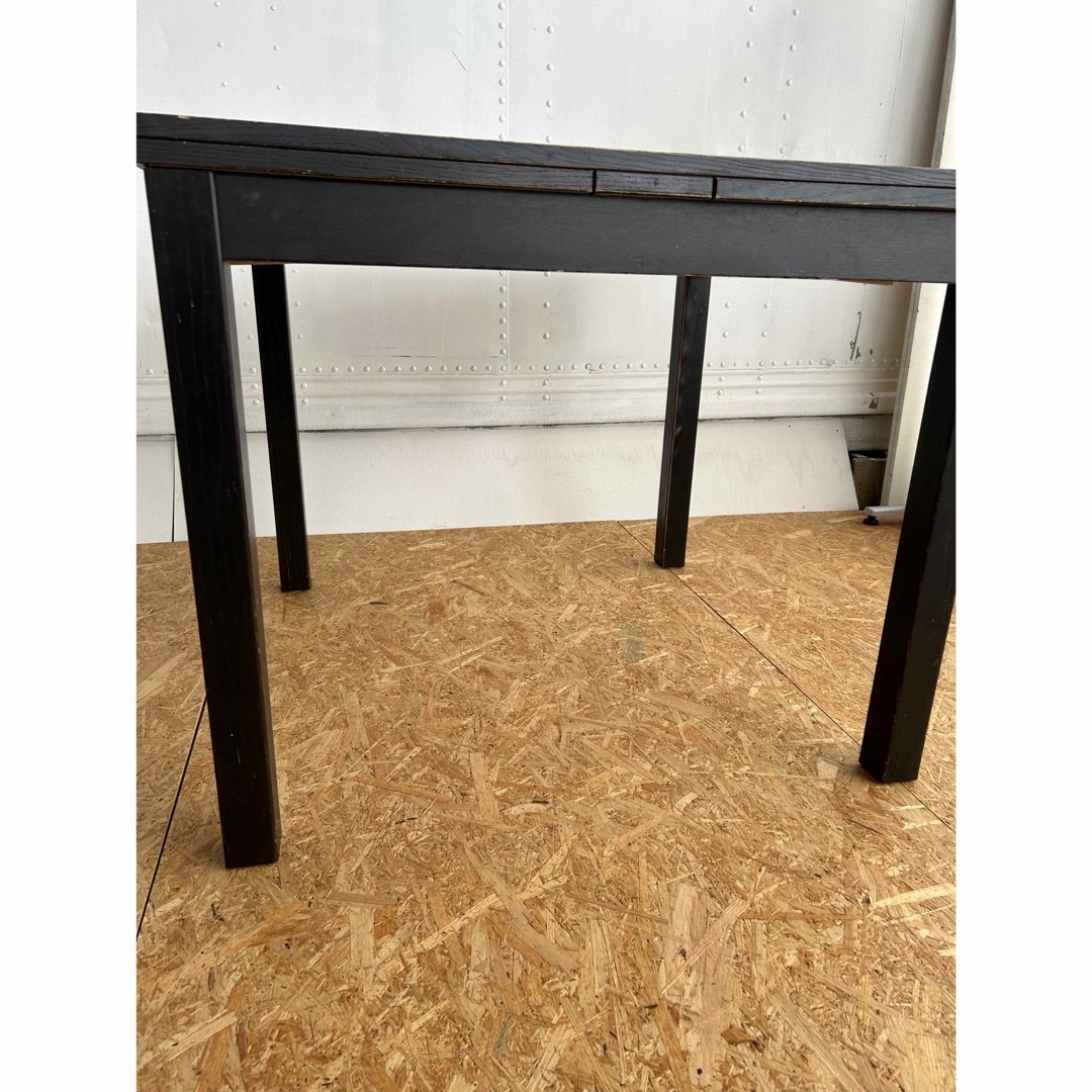 IKEA ダイニング テーブル 伸長 机 おしゃれ かわいい 黒 ブラック 木