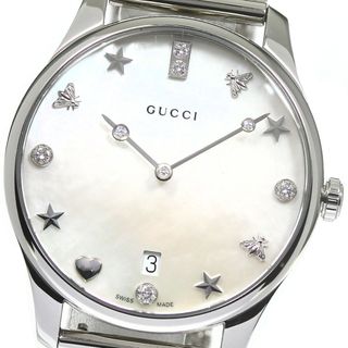 グッチ(Gucci)のグッチ GUCCI 126.4/YA1264094 Gタイムレス 8Pダイヤ クォーツ メンズ 美品 箱・保証書付き_772843【ev10】(腕時計(アナログ))