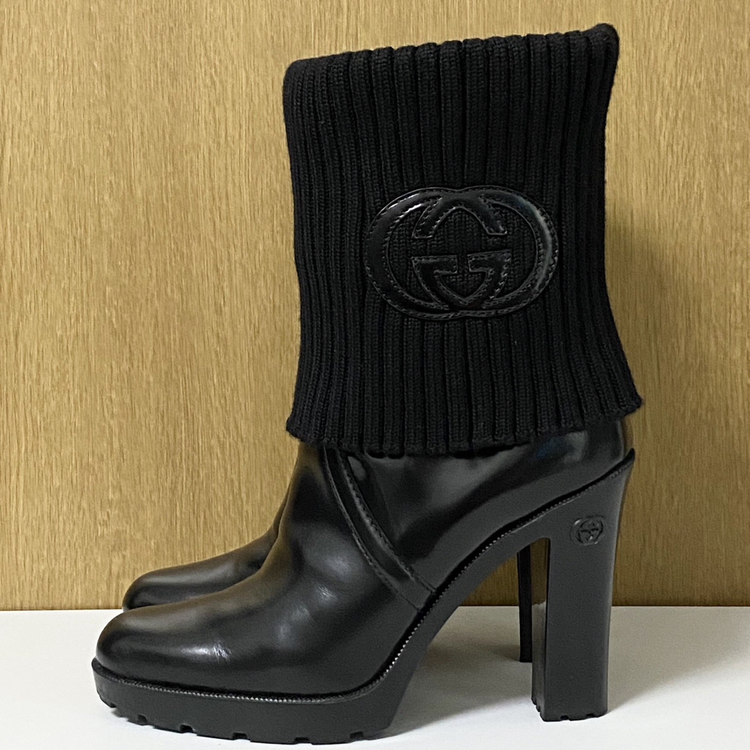 Gucci - GUCCI グッチ ニット ブーツ ブラック GG 37 の通販 by さくら