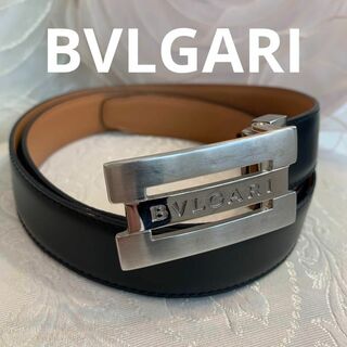 BVLGARI ベルト ロゴバックル ロゴマニア レザー 105/42 黒