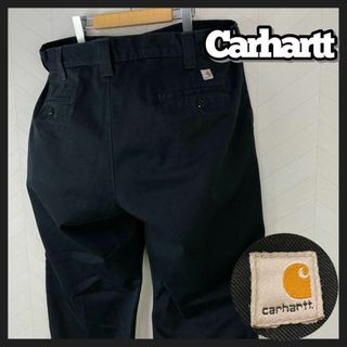 カーハート(carhartt)のCarhartt ワイド パンツ ブラック ルーズ ビックサイズ USA古着(チノパン)