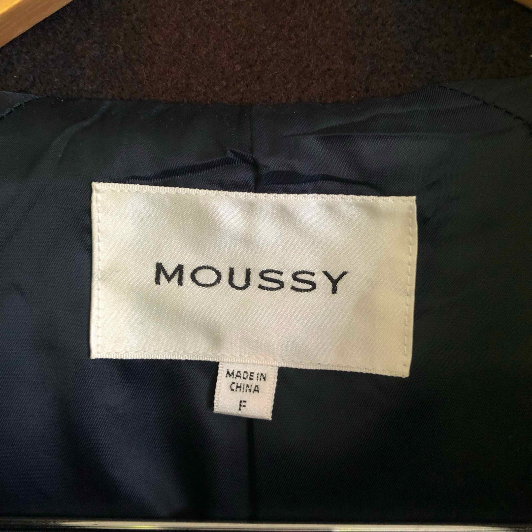 moussy(マウジー)の美品★moussy マウジー ステンカラーコート チェック 赤青 レッド ブルー レディースのジャケット/アウター(ロングコート)の商品写真