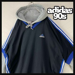 00s adidas フロントロゴ ナイロンプルオーバー