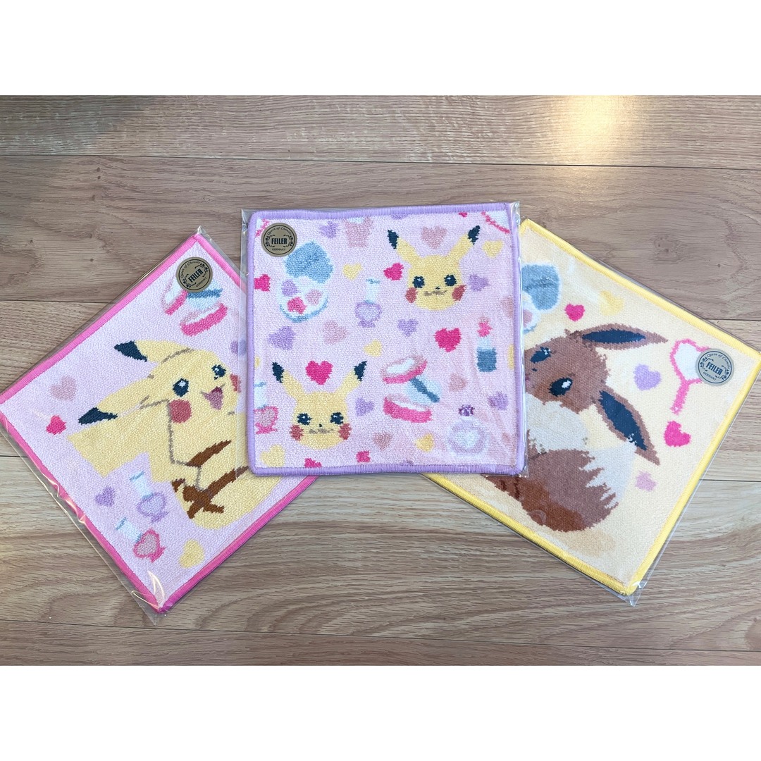 新品 フェイラー ポケモンハンカチ3枚セット ピカチュウ イーブイ   フリマアプリ ラクマ