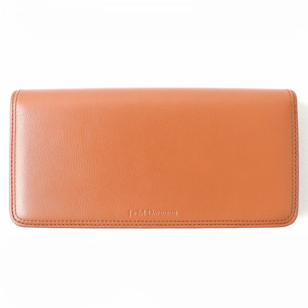 未使用品△J&M DAVIDSON J&M デヴィッドソン 22SS 10223N 7314 DAVIDSON FLAT WALLET 2つ折 レザー ロングウォレット/長財布 ブラウン 箱付　e01-st30330-301