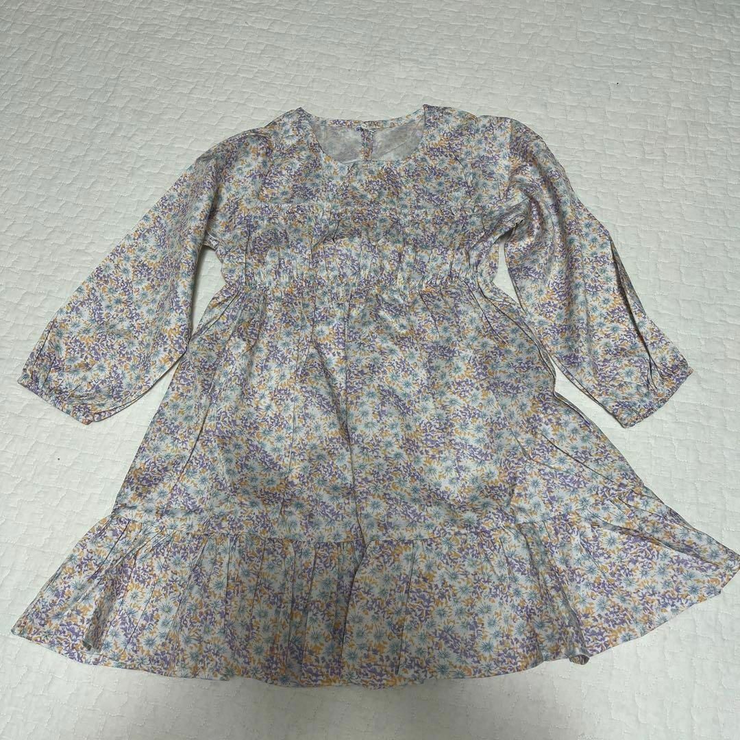 ishleytop 韓国風デザイン 女の子 花柄 ワンピース 秋 春 100cm キッズ/ベビー/マタニティのキッズ服女の子用(90cm~)(ワンピース)の商品写真