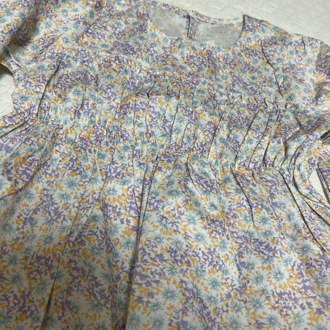 ishleytop 韓国風デザイン 女の子 花柄 ワンピース 秋 春 100cm キッズ/ベビー/マタニティのキッズ服女の子用(90cm~)(ワンピース)の商品写真