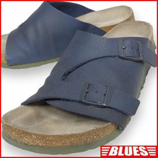 ビルケンシュトック(BIRKENSTOCK)のドイツ製 サンダル 26 本革 紺 ビルケンシュトック レザー メンズX6987(サンダル)