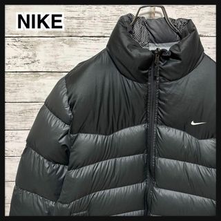 【美品】NIKE リバーシブルダウンジャケット　黒　チェック　M ヌプシ風