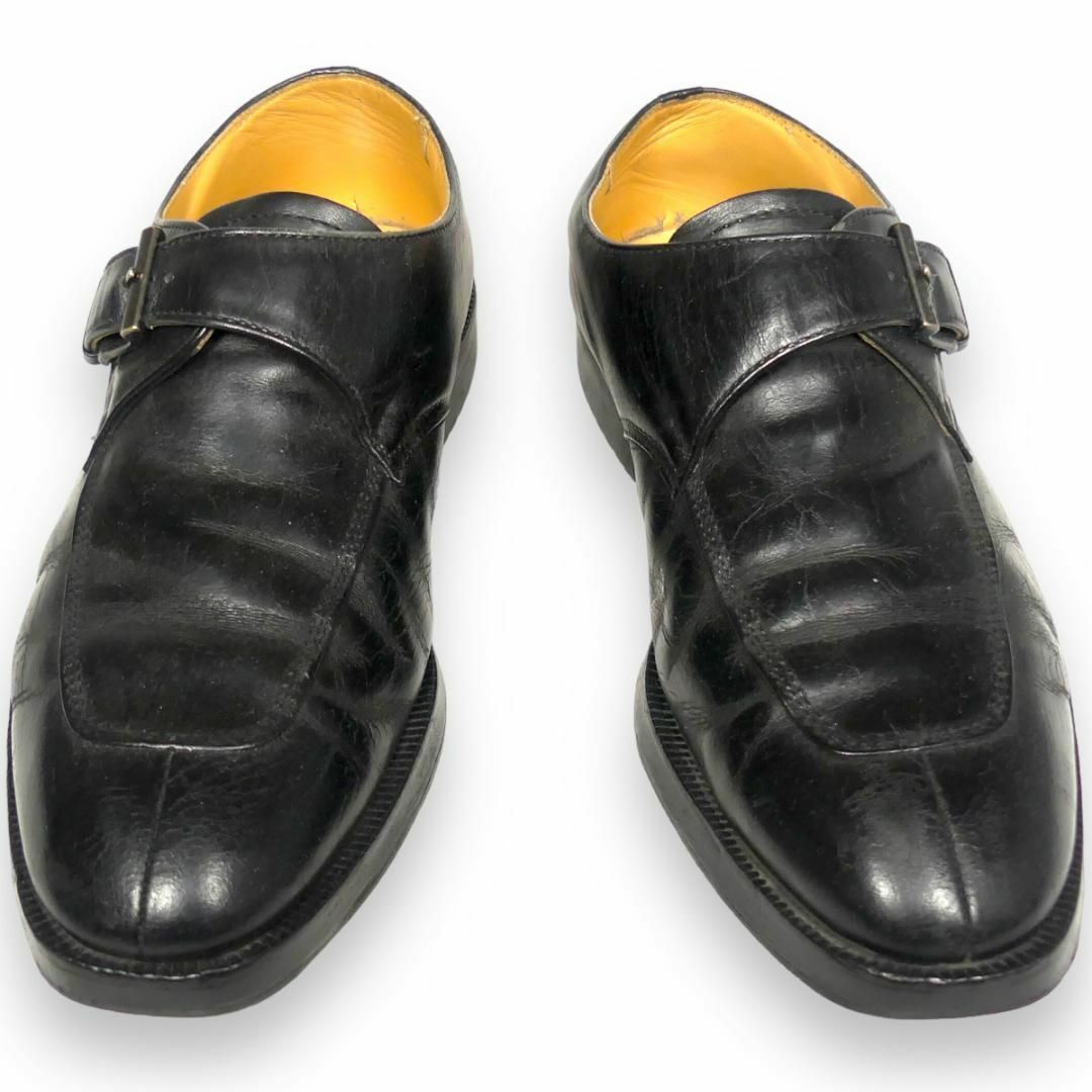 BURBERRY - BURBERRY バーバリー モンクストラップ 26 本革 黒 BURBERRY - BURBERRY バーバリー モンクストラップ 26 本革 黒