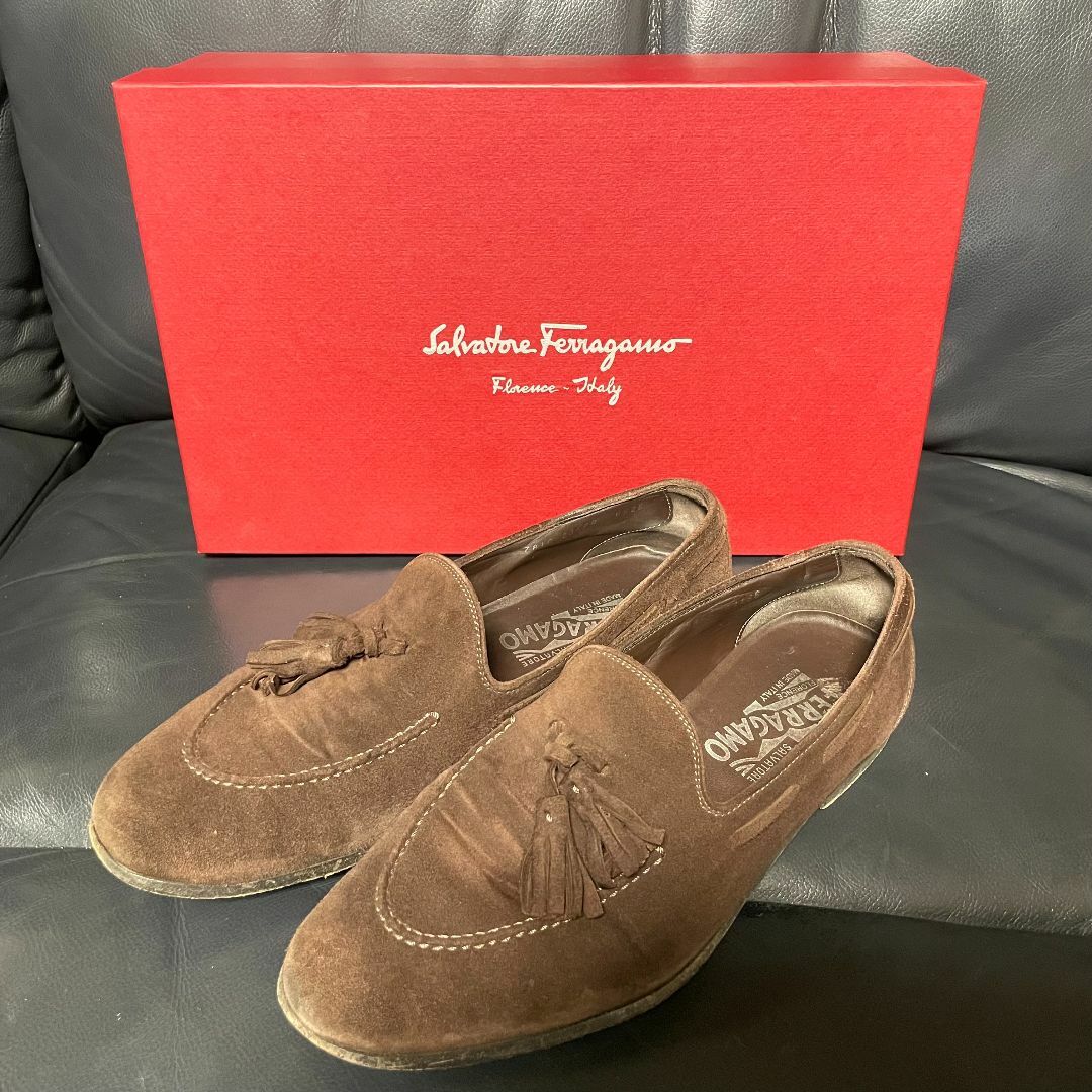 訳ありSalvatore Ferragamo スエードタッセルスリッポン 6.5 | www