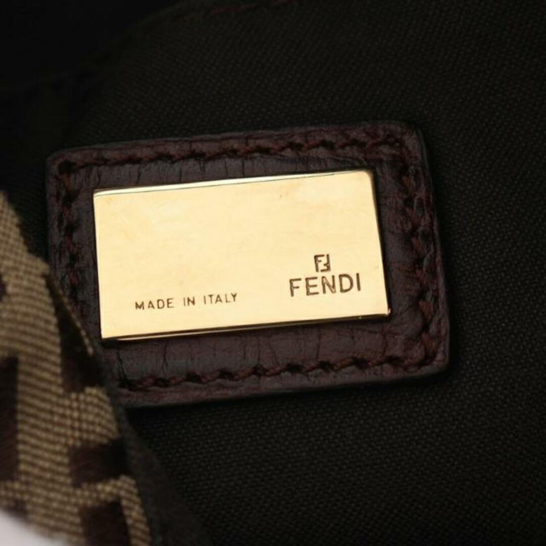 FENDI(フェンディ)のズッキーノ ショルダーバッグ キャンバス レザー ベージュ ダークブラウン レディースのバッグ(ショルダーバッグ)の商品写真