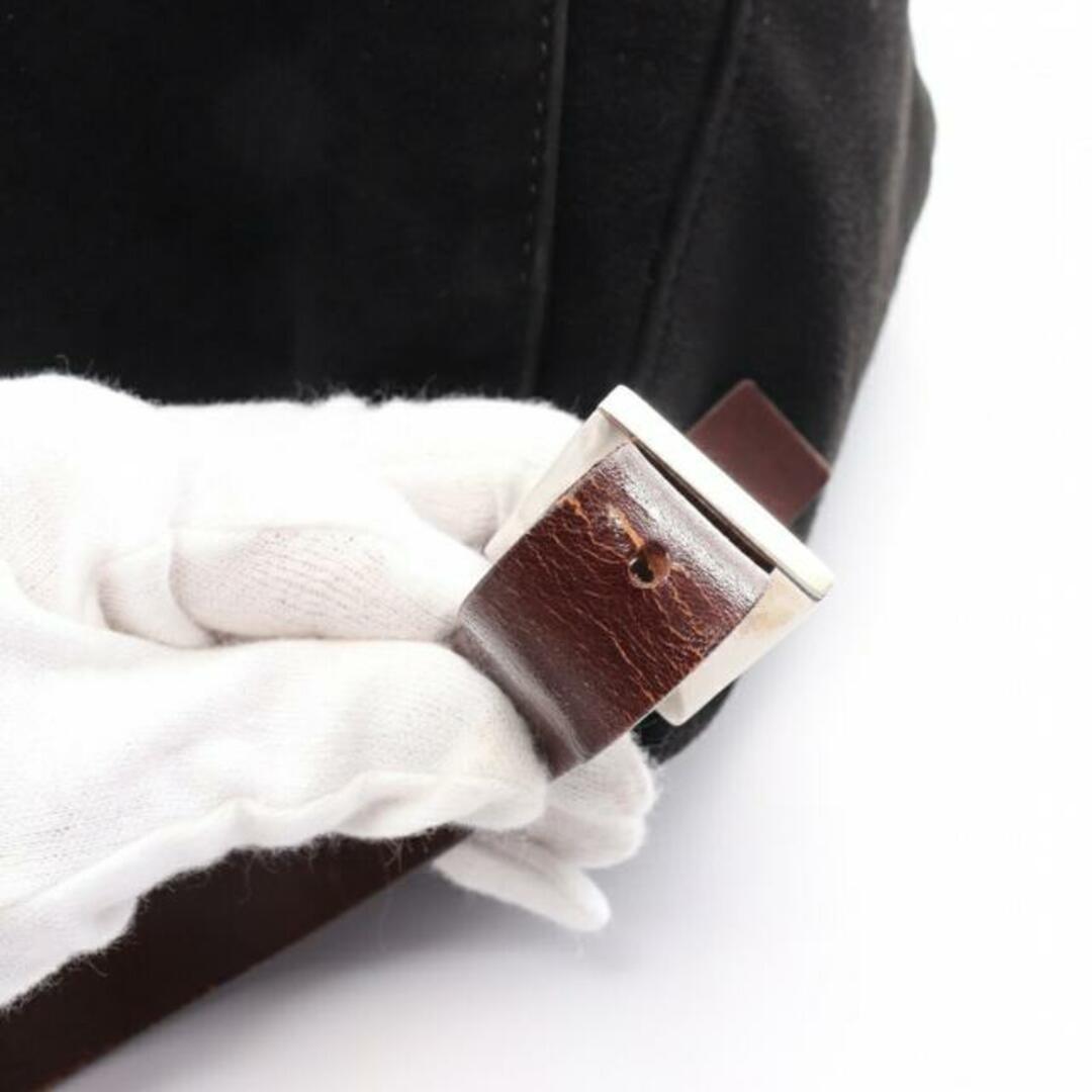 FENDI(フェンディ)のマンマバケット ワンショルダーバッグ スエード レザー ブラック ダークブラウン レディースのバッグ(ショルダーバッグ)の商品写真