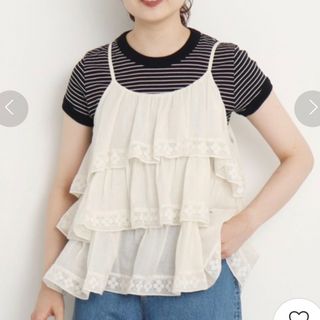 ドットアンドストライプスチャイルドウーマン(Dot&Stripes CHILDWOMAN)の＜Dot and Stripes＞レース ティアードキャミブラウス(シャツ/ブラウス(半袖/袖なし))