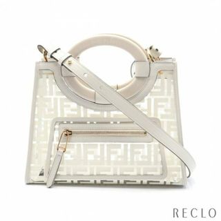 フェンディ(FENDI)のRunaway Shopper ラナウェイショッパー ズッカ ハンドバッグ ビニール レザー アイボリー クリア 2WAY(ハンドバッグ)