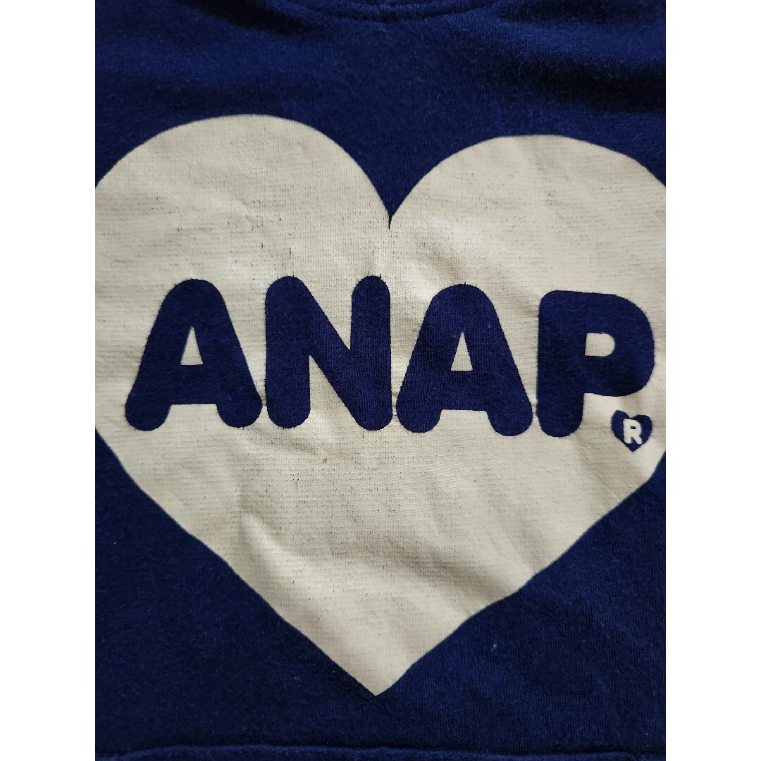 ANAP Kids(アナップキッズ)のANAP KIDS♡110cm半袖ロゴパーカーネイビー キッズ/ベビー/マタニティのキッズ服女の子用(90cm~)(Tシャツ/カットソー)の商品写真