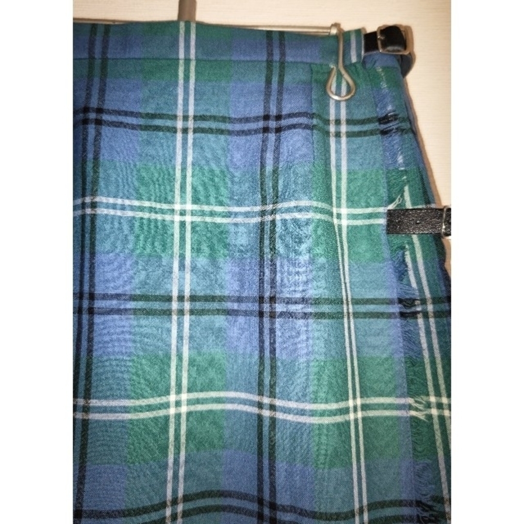 Yorkland(ヨークランド)のヨークランドで購入　キルトスカート(Ｌ)ブルー系　GLEN NEVIS春夏物 レディースのスカート(ロングスカート)の商品写真