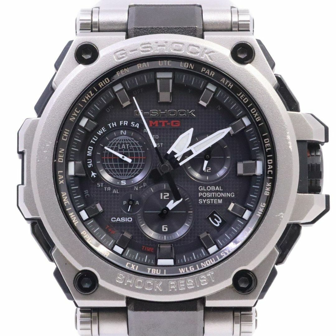 カシオ G-SHOCK MT-G GPSハイブリット電波ソーラー メンズ 腕時計 黒文字盤 コンポジットバンド MTG-G1000RS-1AJF